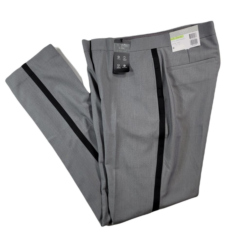 Alfani Slim-Fit Tuxedo Pants Mens 30x32 Grey Stretch $135 NEW‎